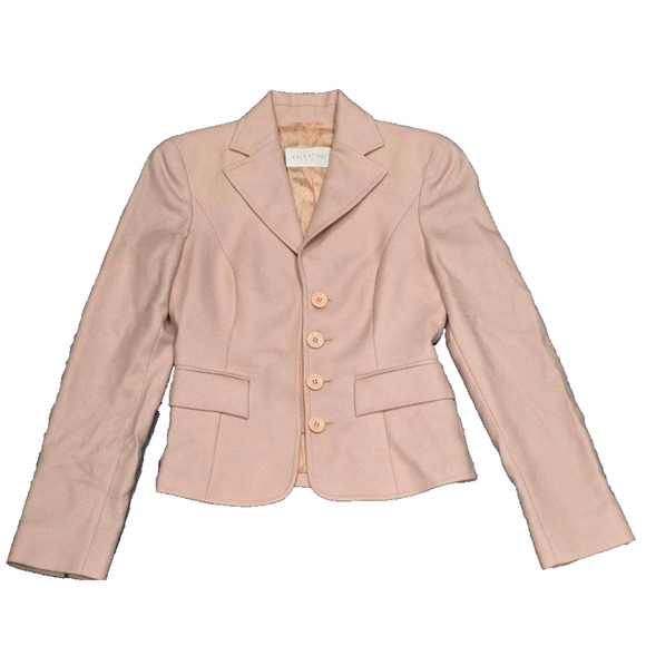Valentino Jackets & Blazers - Valentino Roma Italy Cropped Cupro jacket lagenlook Blazer Peach XS A005364